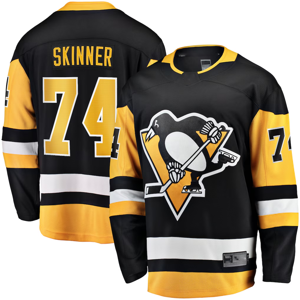 Punc P.Penguins #74 Stuart Skinner Black Home Breakaway Jerseys