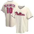 Punc P.Phillies #10 J.T. Realmuto Player Cream Home Game Stitched Jerseys