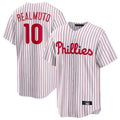 Punc P.Phillies #10 J.T. Realmuto Player White Home Game Stitched Jerseys