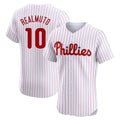 Punc P.Phillies #10 J.T. Realmuto Player White Home Limited Elite Stitched Jerseys