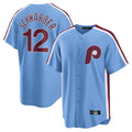 Punc P.Phillies #12 Kyle Schwarber Player Light Blue Home Game Stitched Jerseys