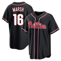 Punc P.Phillies #16 Brandon Marsh Player Black Fashion Out Home Game Stitched Jerseys