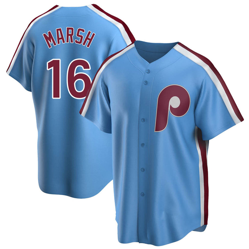 Punc P.Phillies #16 Brandon Marsh Player Light Blue Home Game Stitched Jerseys