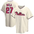 Punc P.Phillies #27 Aaron Nola Player Cream Home Game Stitched Jerseys