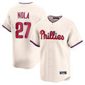 Punc P.Phillies #27 Aaron Nola Player Cream Home Limited Stitched Jerseys