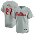 Punc P.Phillies #27 Aaron Nola Player Gray Home Limited Stitched Jerseys