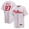 Punc P.Phillies #27 Aaron Nola Player White Home Game Stitched Jerseys