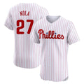 Punc P.Phillies #27 Aaron Nola Player White Home Limited Elite Stitched Jerseys