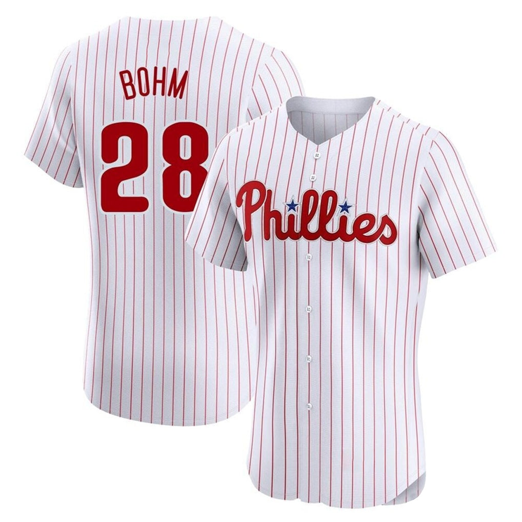 Punc P.Phillies #28 Alec Bohm Player White Home Limited Elite Stitched Jerseys