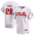 Punc P.Phillies #28 Alec Bohm Player White Pinstripe Phillies & Eagles Vapor Premier Limited Stitched Jerseys