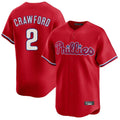 Punc P.Phillies #2 Justin Crawford Player Red Home Limited Stitched Jerseys