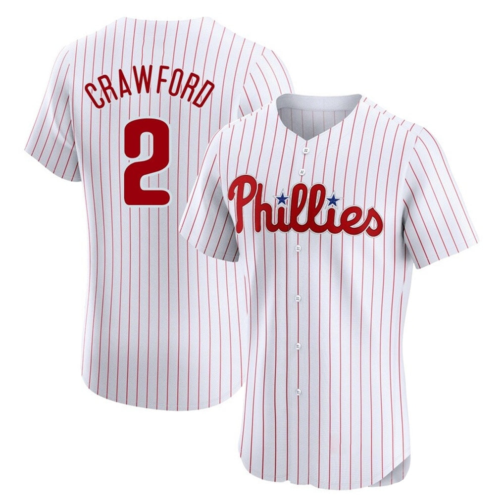Punc P.Phillies #2 Justin Crawford Player White Home Limited Elite Stitched Jerseys