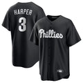 Punc P.Phillies #3 Bryce Harper Player Black Alt Fashion Home Game Stitched Jerseys