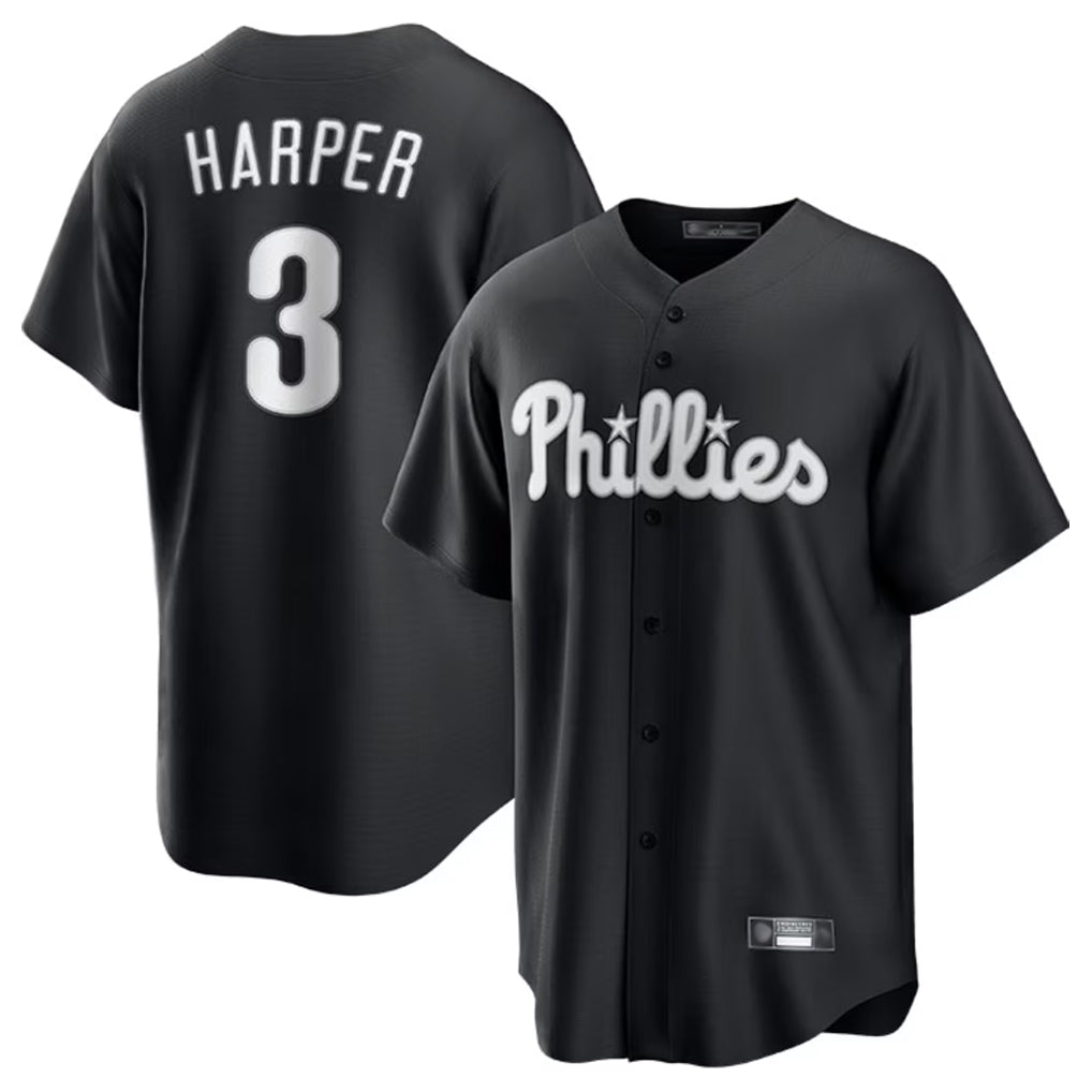 Punc P.Phillies #3 Bryce Harper Player Black Alt Fashion Home Game Stitched Jerseys