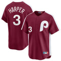 Punc P.Phillies #3 Bryce Harper Player Red Cooperstown Collection Limited Home Stitched Jerseys