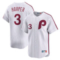 Punc P.Phillies #3 Bryce Harper Player White Cooperstown Collection Limited Home Stitched Jerseys