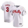 Punc P.Phillies #3 Bryce Harper Player White Pinstripe Phillies & Eagles Vapor Premier Limited Stitched Jerseys