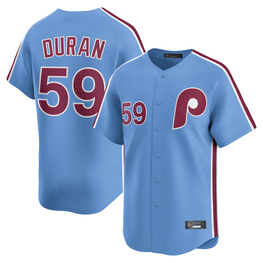 Punc P.Phillies #59 Jhoan Duran Player Light Blue Home Limited Stitched Jerseys
