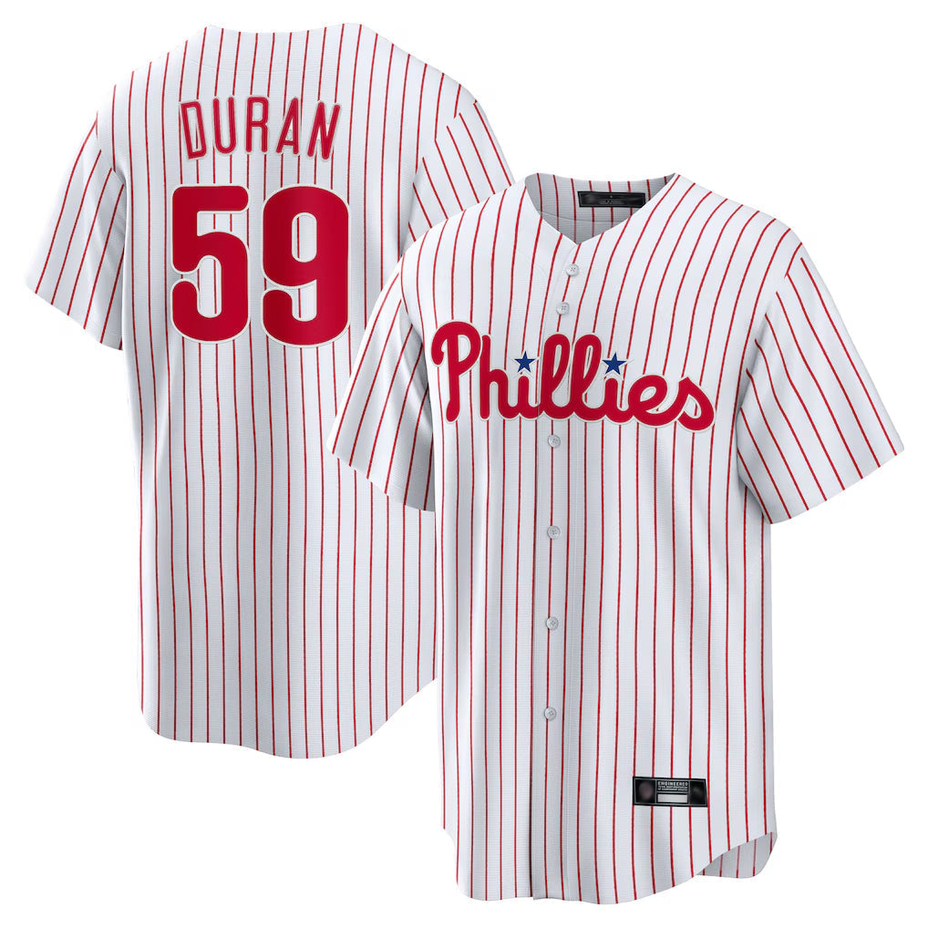 Punc P.Phillies #59 Jhoan Duran Player White Home Game Stitched Jerseys