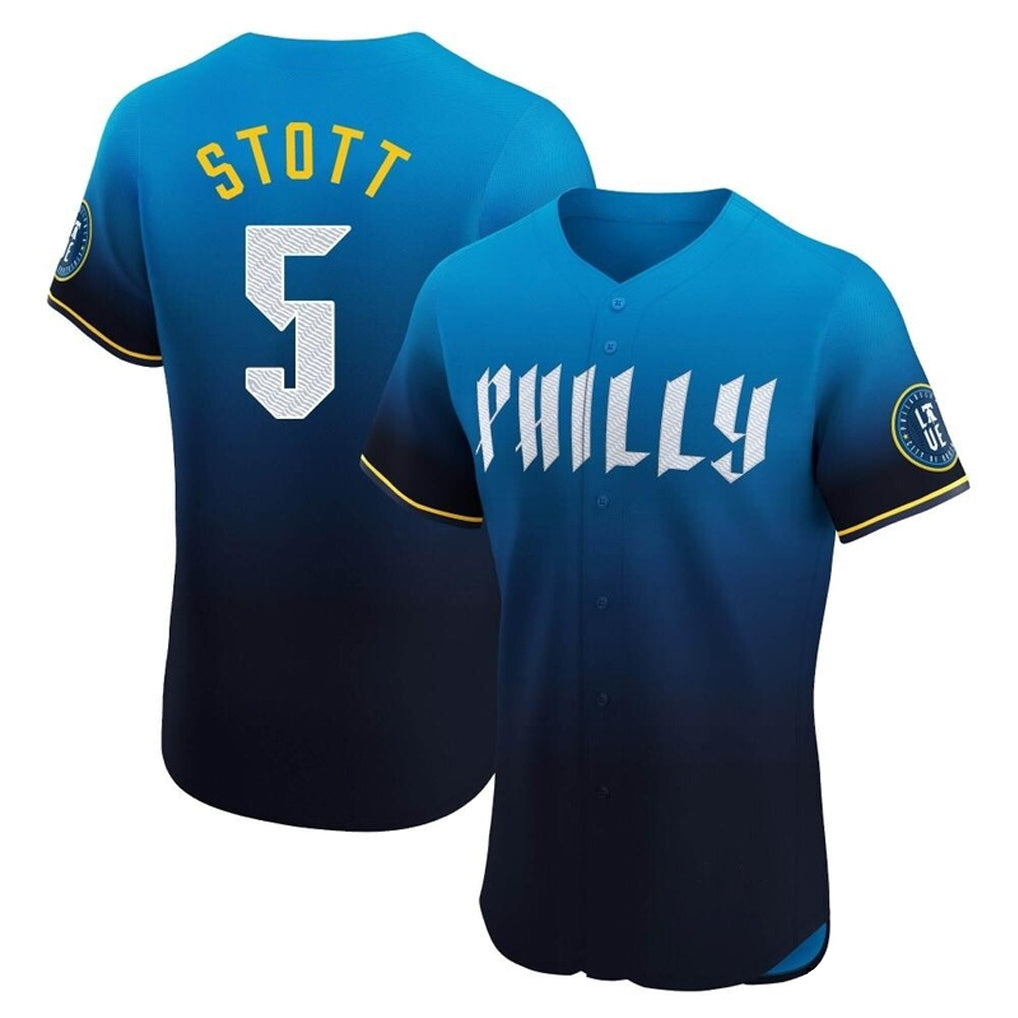 Punc P.Phillies #5 Bryson Stott Player Blue City Connect Home Limited Elite Stitched Jerseys