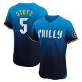 Punc P.Phillies #5 Bryson Stott Player Blue City Connect Home Limited Elite Stitched Jerseys