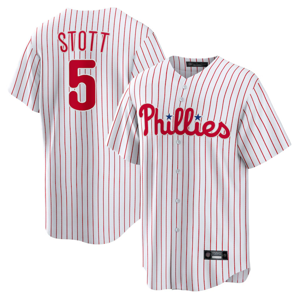 Punc P.Phillies #5 Bryson Stott Player White Home Game Stitched Jerseys