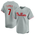 Punc P.Phillies #7 Trea Turner Player Gray Home Limited Stitched Jerseys