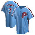 Punc P.Phillies #7 Trea Turner Player Light Blue Home Game Stitched Jerseys