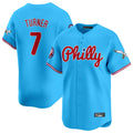 Punc P.Phillies #7 Trea Turner Player Light Blue Phillies & Eagles Vapor Premier Limited Stitched Jerseys