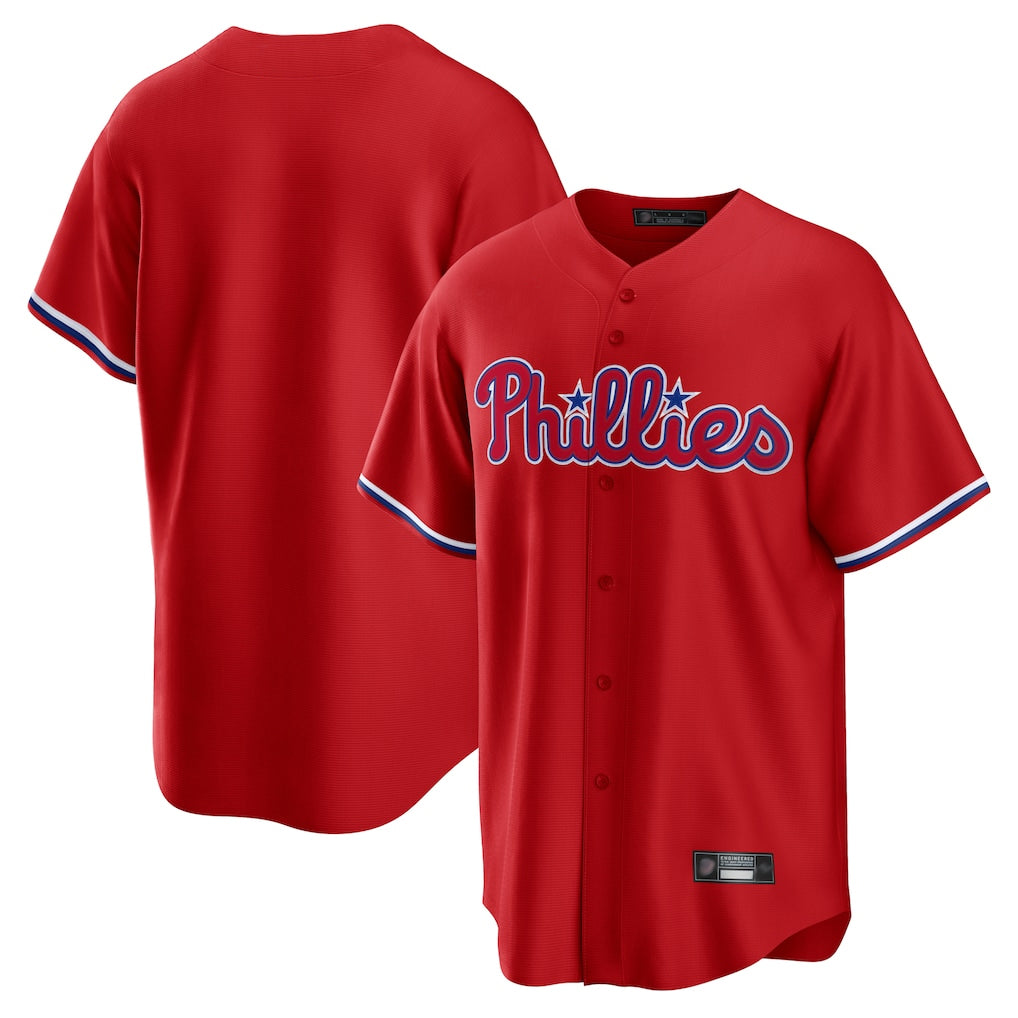 Punc P.Phillies Blank Player Red Home Game Stitched Jerseys