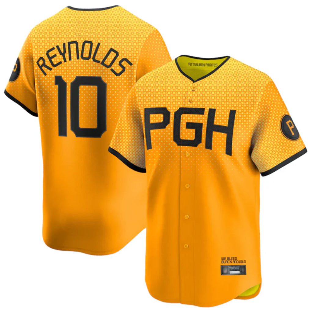 Punc P.Pirates #10 Bryan Reynolds Player Gold City Connect Home Game Stitched Jerseys