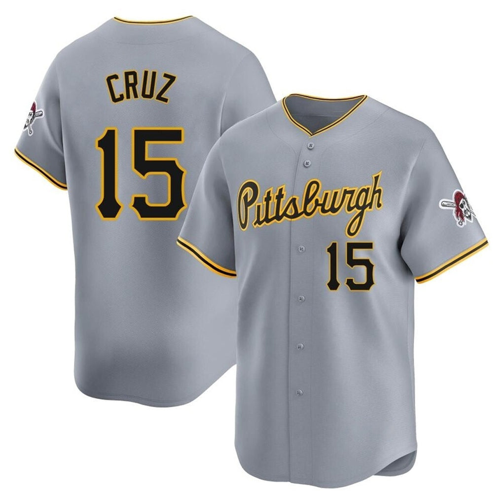 Punc P.Pirates #15 Oneil Cruz Player Gray Road Home Limited Stitched Jerseys