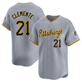 Punc P.Pirates #21 Roberto Clemente Player Gray Road Home Limited Stitched Jerseys