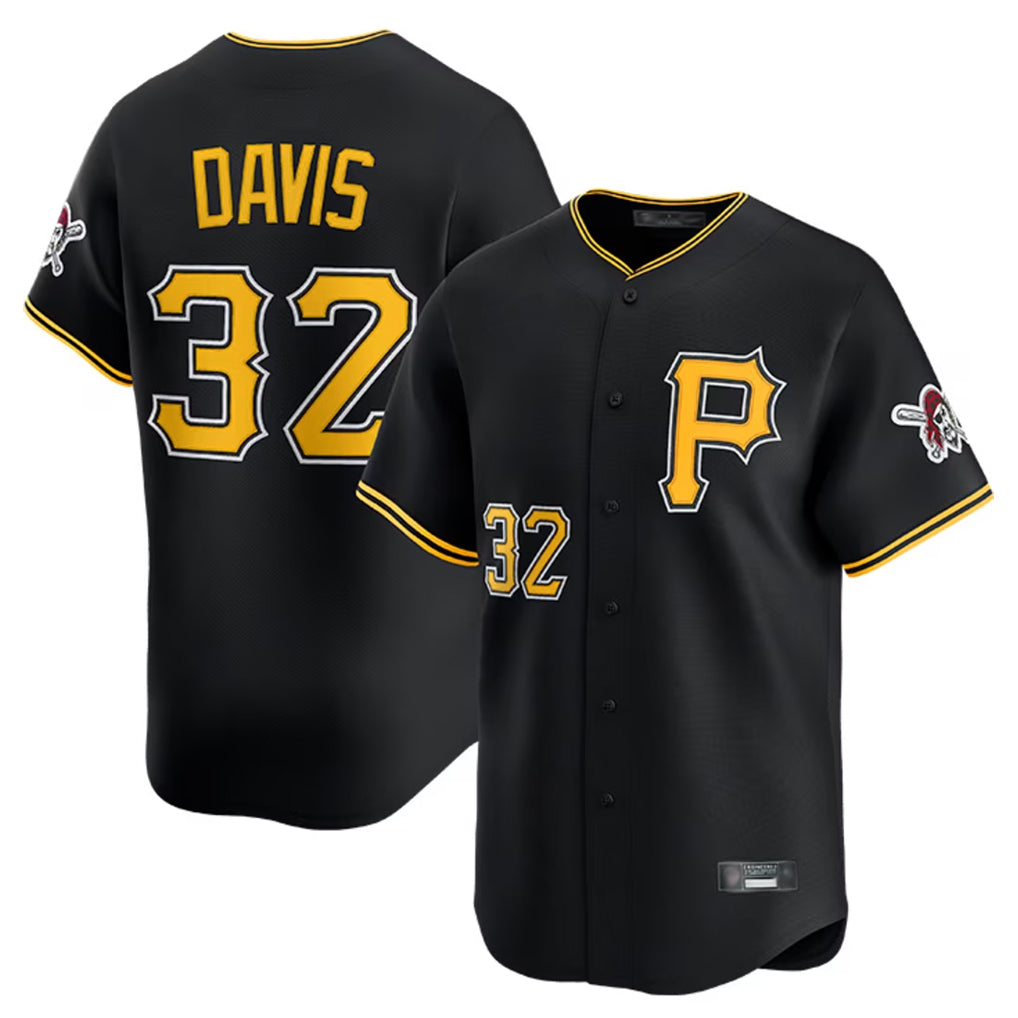 Punc P.Pirates #32 Henry Davis Player Black Alternate Limited Game Stitched Jerseys