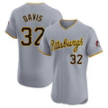 Punc P.Pirates #32 Henry Davis Player Gray Road Home Limited Elite Stitched Jerseys