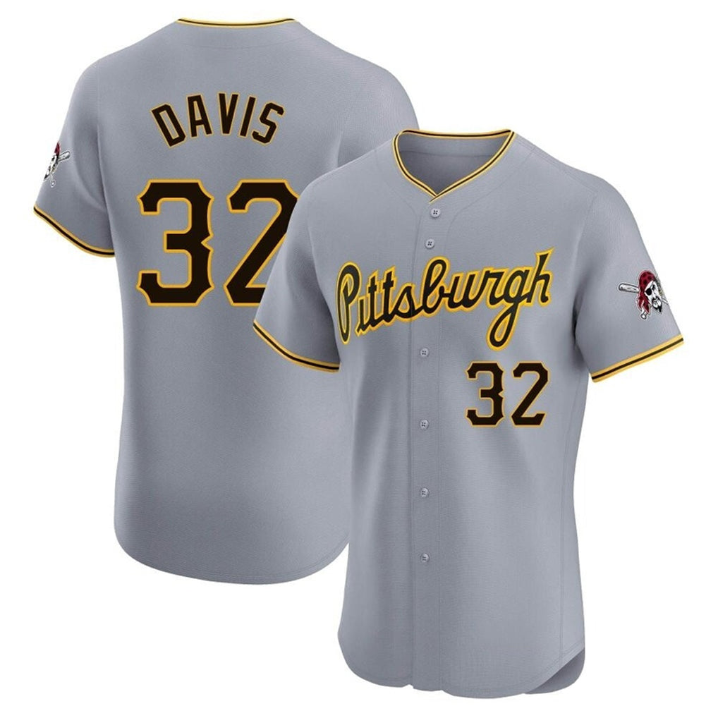 Punc P.Pirates #32 Henry Davis Player Gray Road Home Limited Elite Stitched Jerseys