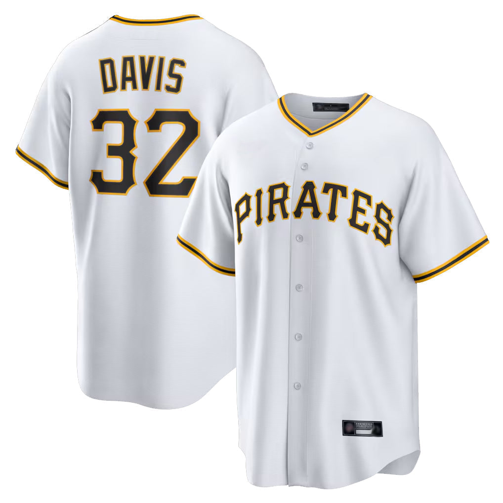 Punc P.Pirates #32 Henry Davis Player White Home Game Stitched Jerseys
