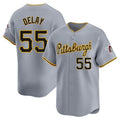 Punc P.Pirates #55 Jason Delay Player Gray Road Home Limited Stitched Jerseys