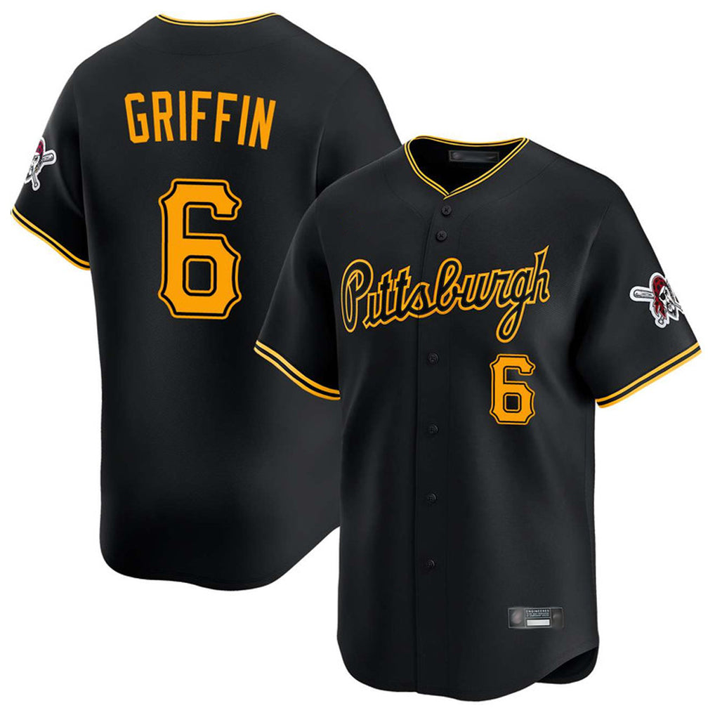 Punc P.Pirates #6 Konnor Griffin Player Black Alt Home Limited Stitched Jerseys