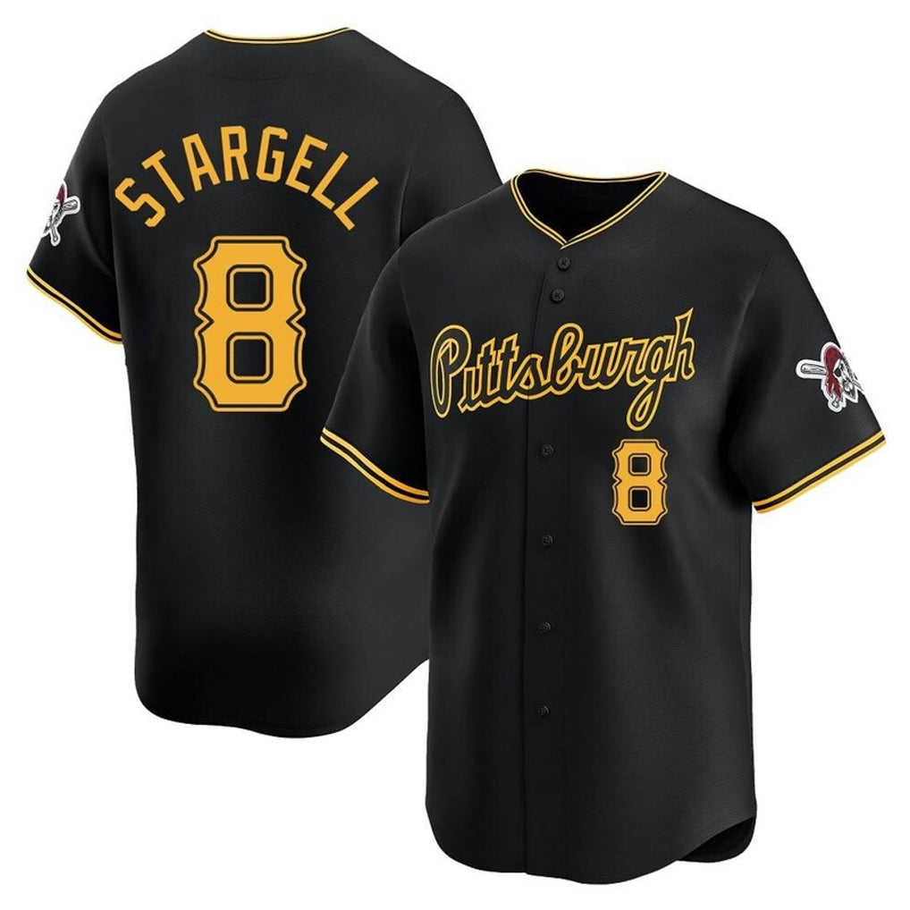 Punc P.Pirates #8 Willie Stargell Player Black Alt Home Limited Stitched Jerseys