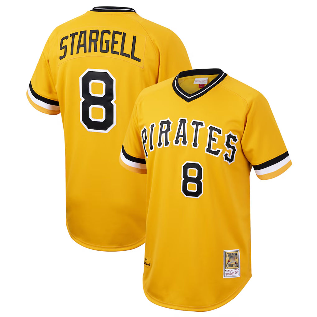Punc P.Pirates #8 Willie Stargell Player Gold Mitchell & Ness Cooperstown Collection 1979 Limited Stitched Jerseys