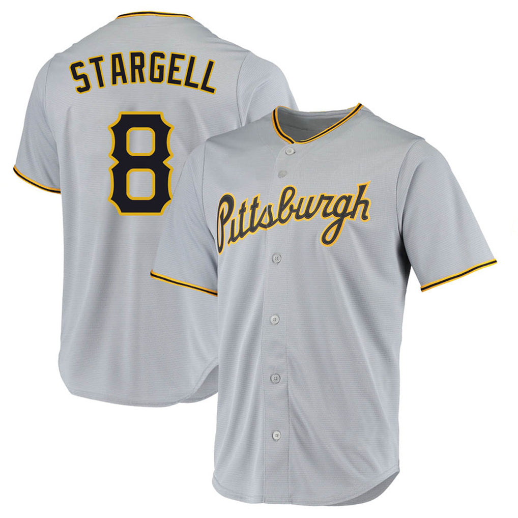 Punc P.Pirates #8 Willie Stargell Player Gray Road Home Game Stitched Jerseys