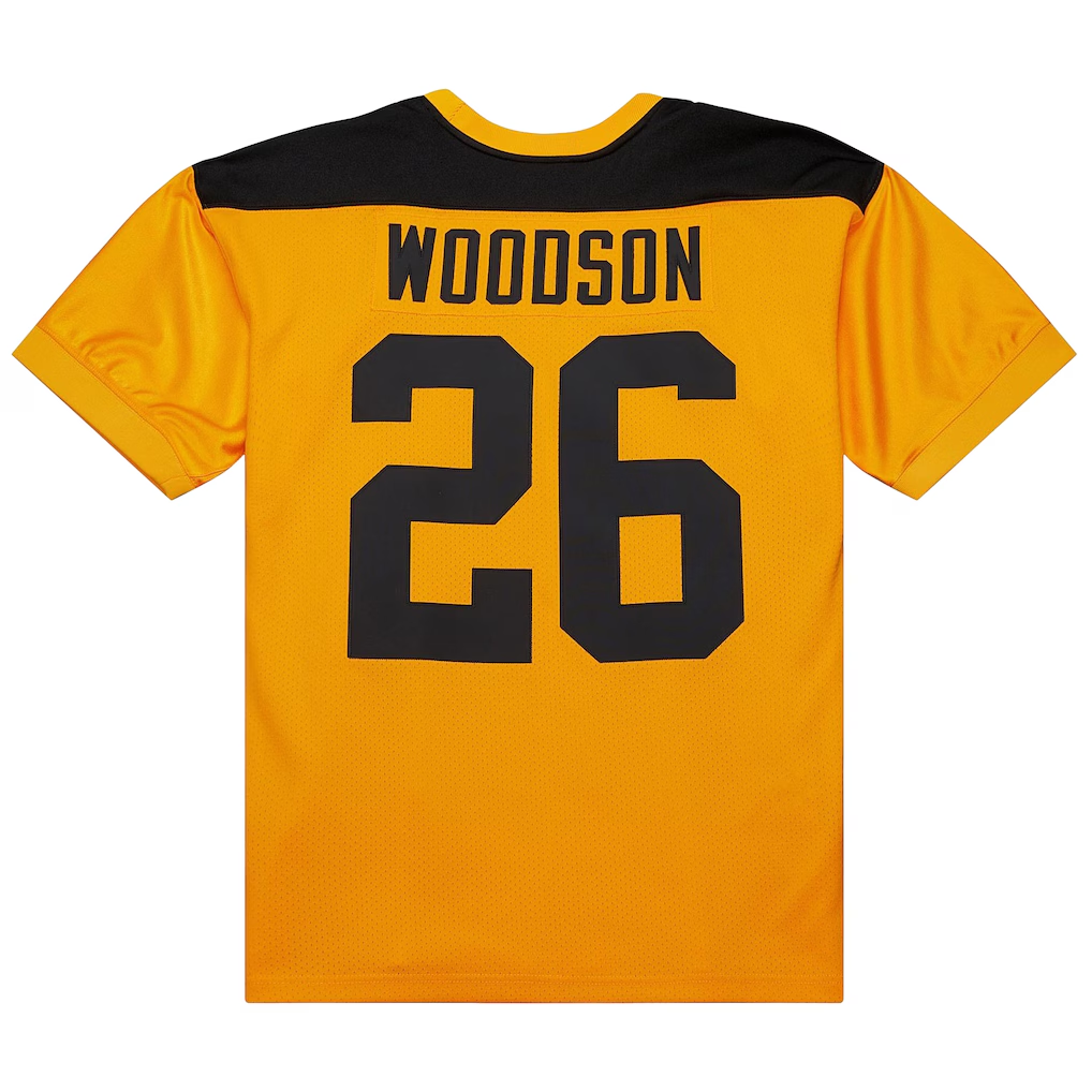 Punc P.Steelers 1994 #26 Rod Woodson Mitchell & Ness Gold Authentic Throwback Retired Player Stitched Puhic Jersey