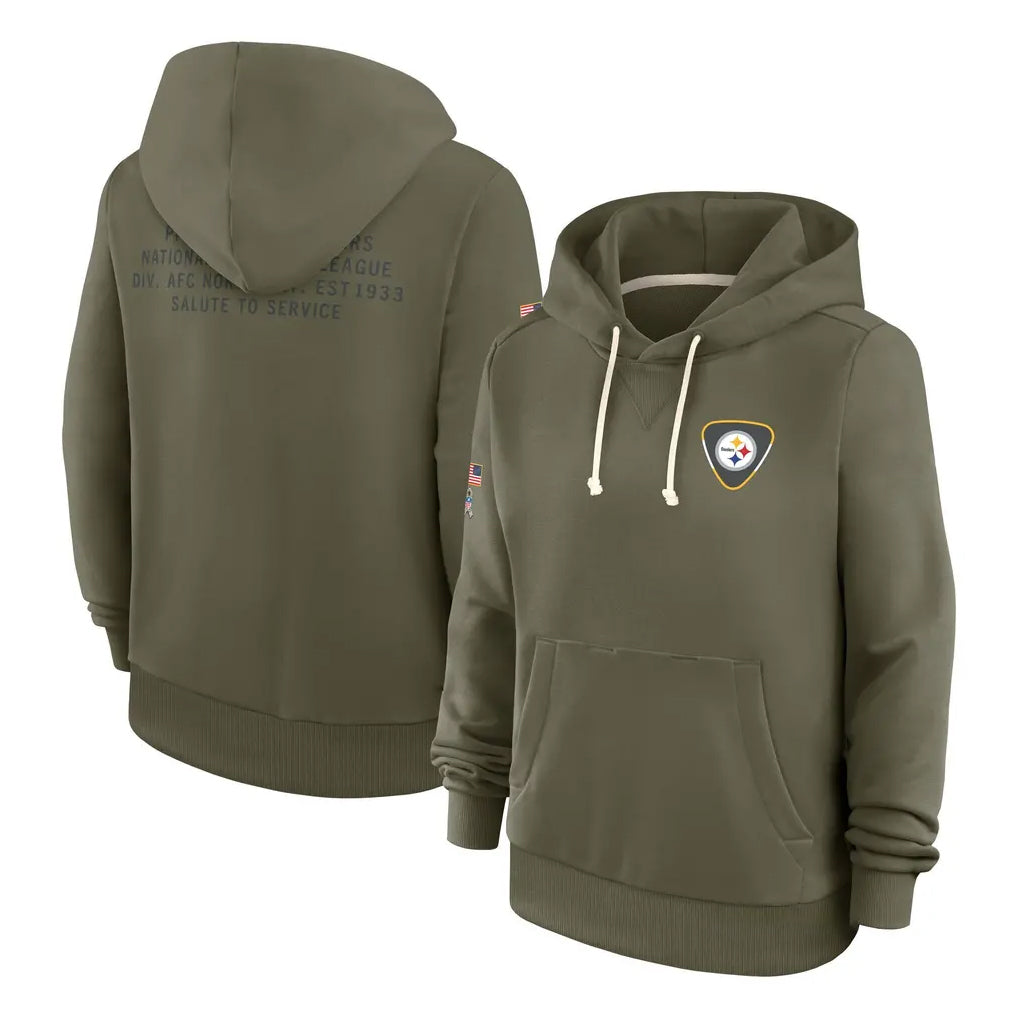 Punc P.Steelers Olive Salute to Service Pullover Hoodies Limited Blank Player Stitched Jerseys