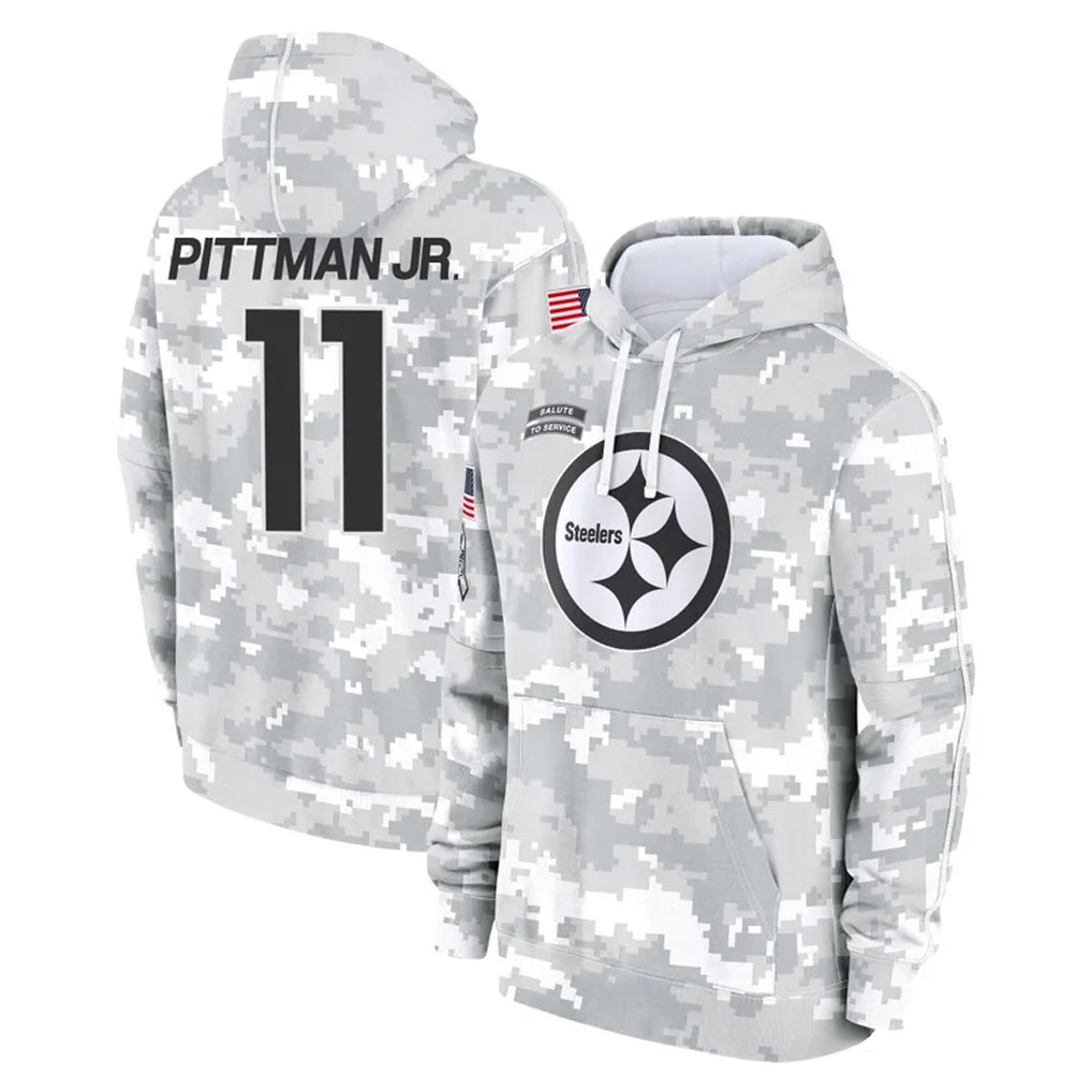 Punc P.Steelers #11 Michael Pittman Jr. Player Arctic Camo Limited Salute to Service Pullover Hoodies Game Stitched Jerseys