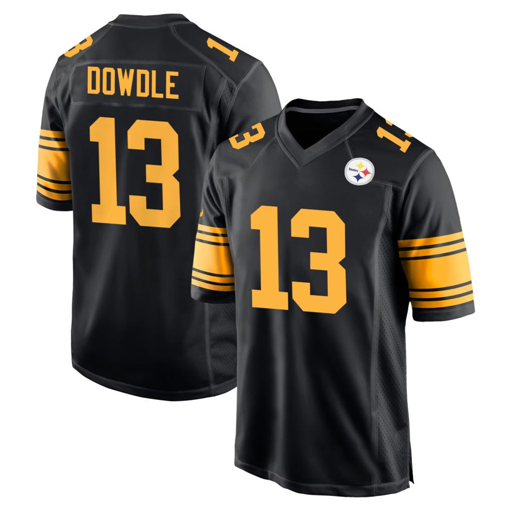 Punc P.Steelers #13 Rico Dowdle Player Black Color Rush Home Game Stitched Jerseys