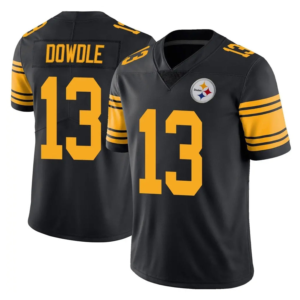 Punc P.Steelers #13 Rico Dowdle Player Black Limited Color Rush Home Game Stitched Jerseys