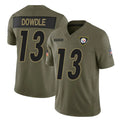 Punc P.Steelers #13 Rico Dowdle Player Olive 2025 Salute To Service Limited Home Game Stitched Jerseys
