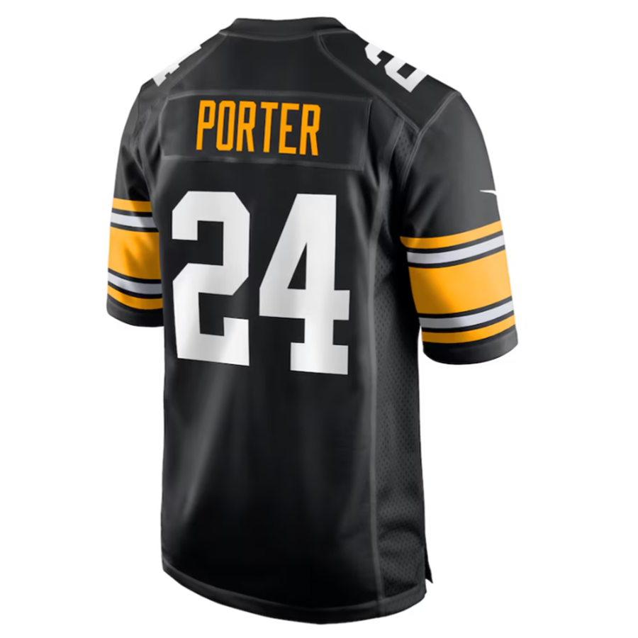 Punc P.Steelers #24 Joey Porter Jr. Black Alternate Game American Stitched Jersey