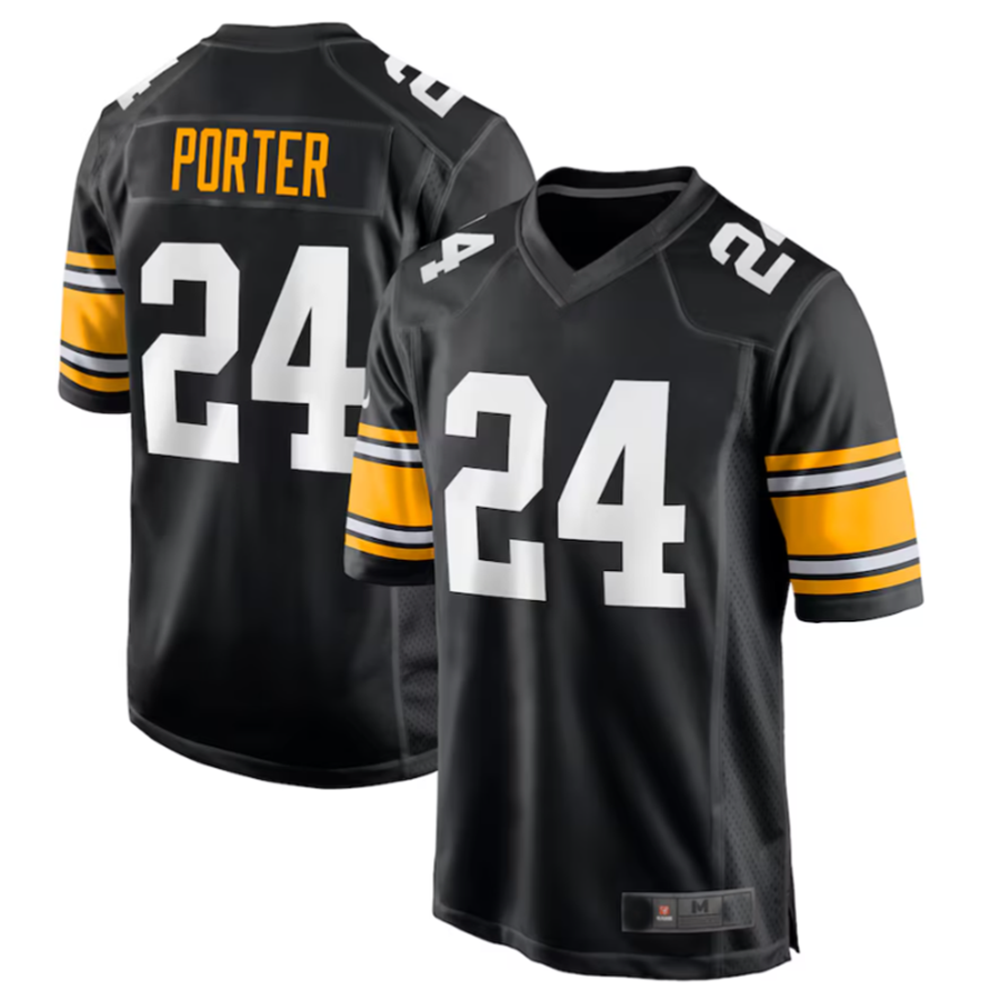 Punc P.Steelers #24 Joey Porter Jr. Black Alternate Game American Stitched Jerseys